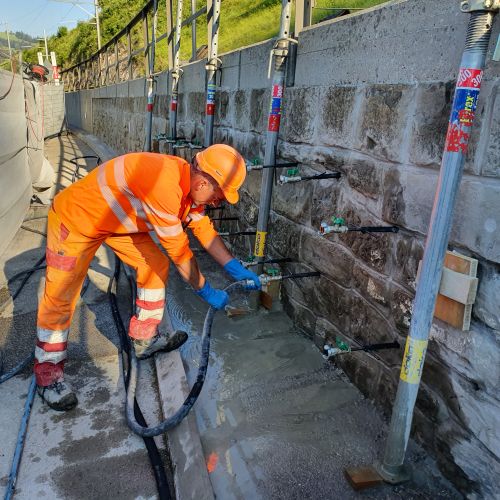 Bauhandwerk Langnau | Projekte | Stützmauer Trubschachen